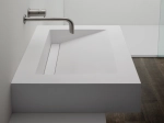 Plan vasque lavabo sur mesure : L 60 à 201 x P 40 à 51 cm, finition lisse mate, 10 couleurs au choix, Anti bactérien, résine Akrytan® teinté dans la masse, Livraison Offerte.